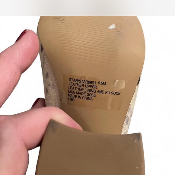 Steve Madden Beige and Black Snakeskin Booties - Picture 7 of 7